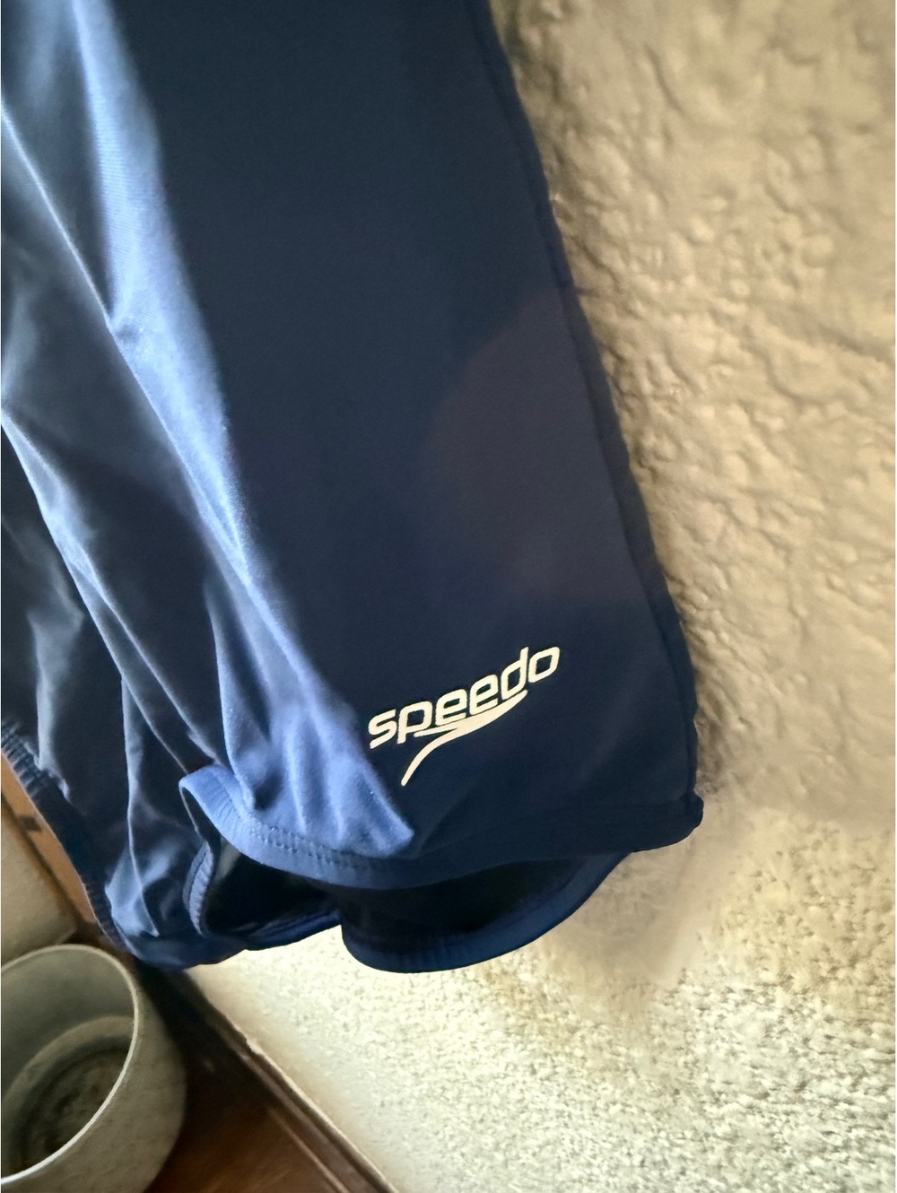 Speedo PowerFLEX Navy Blue One-Piece Swimsuit Size 14L